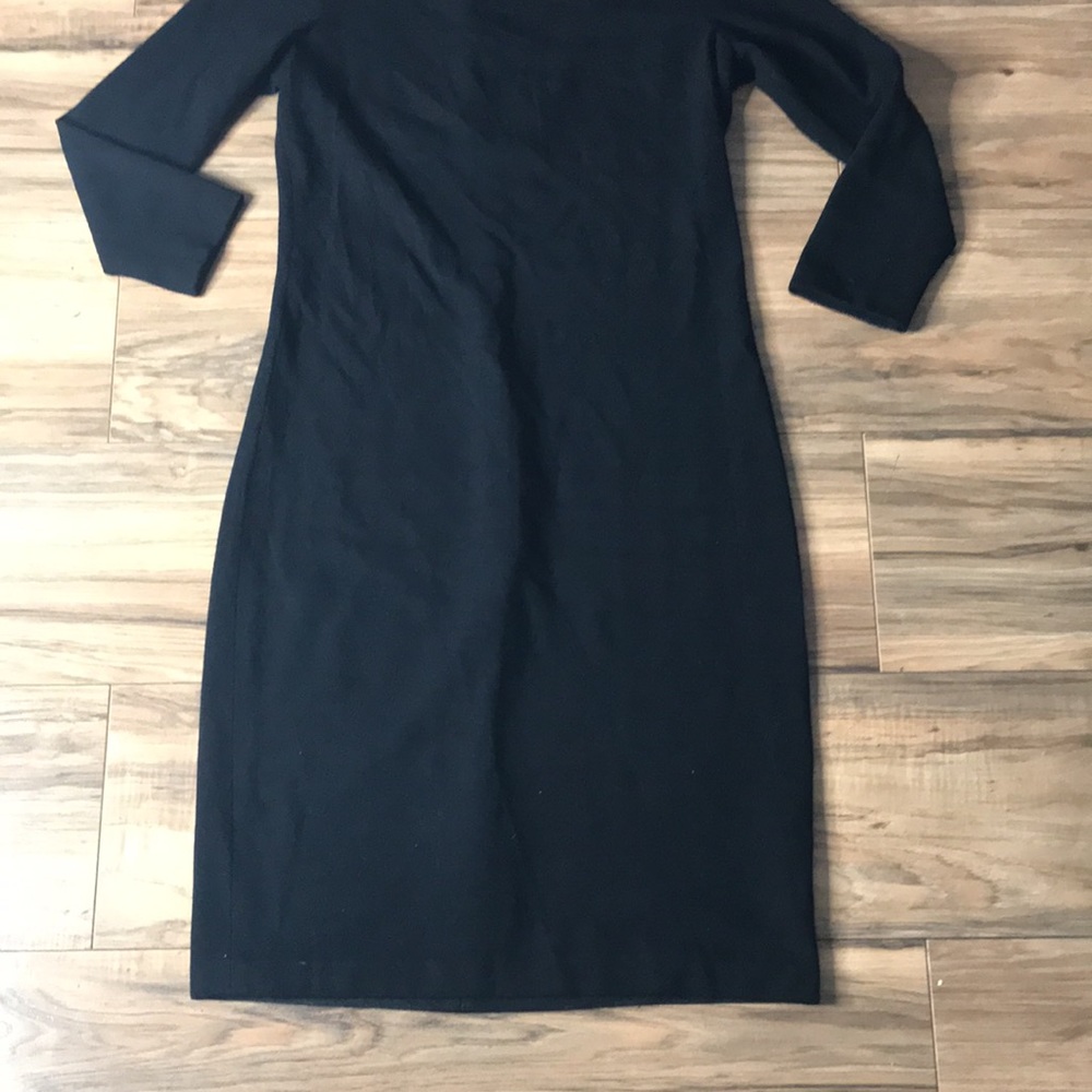 Vince black long fitted dress 3/4 sleeves size XS - Picture 2 of 14